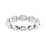 Sapphire Row Natural Diamond Asscher Beaded Band - Platinum, 2 × 2 mm (view 3)
