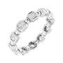 Sapphire Row Natural Diamond Asscher Beaded Band - Platinum, 2 × 2 mm, 6