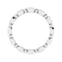 Sapphire Row Natural Diamond Asscher Beaded Band - Platinum, 2 × 2 mm, 6 (view 2)