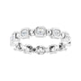Sapphire Row Natural Diamond Asscher Beaded Band - Platinum, 2 × 2 mm, 6 (view 3)