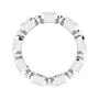Sapphire Row Natural Diamond Asscher Beaded Band - Platinum, 3 × 3 mm, 5 (view 2)