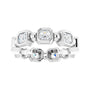 Sapphire Row Natural Diamond Asscher Beaded Band - Platinum, 3 × 3 mm, 5 (view 3)