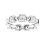 Sapphire Row Natural Diamond Asscher Beaded Band - Platinum, 3 × 3 mm, 6 (view 3)