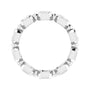 Sapphire Row Natural Diamond Asscher Beaded Band - Platinum, 3 × 3 mm, 7 (view 2)