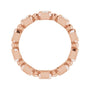 Sapphire Row Natural Diamond Asscher Beaded Band - 14K Rose Gold, 2.5 × 2.5 mm, 5 (view 2)