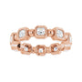 Sapphire Row Natural Diamond Asscher Beaded Band - 14K Rose Gold, 2.5 × 2.5 mm, 5 (view 3)