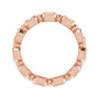 Sapphire Row Natural Diamond Asscher Beaded Band - 14K Rose Gold, 2.5 × 2.5 mm, 6 (view 2)