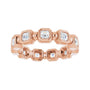 Sapphire Row Natural Diamond Asscher Beaded Band - 14K Rose Gold, 2.5 × 2.5 mm, 6 (view 3)