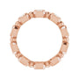 Sapphire Row Natural Diamond Asscher Beaded Band - 14K Rose Gold, 2.5 × 2.5 mm, 7 (view 2)