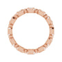 Sapphire Row Natural Diamond Asscher Beaded Band - 14K Rose Gold, 2 × 2 mm, 5 (view 2)