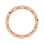 Sapphire Row Natural Diamond Asscher Beaded Band - 14K Rose Gold, 2 × 2 mm, 6 (view 2)