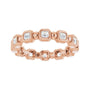 Sapphire Row Natural Diamond Asscher Beaded Band - 14K Rose Gold, 2 × 2 mm, 6 (view 3)