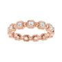 Sapphire Row Natural Diamond Asscher Beaded Band - 14K Rose Gold, 2 × 2 mm, 7 (view 3)