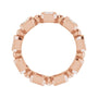 Sapphire Row Natural Diamond Asscher Beaded Band - 14K Rose Gold, 3 × 3 mm, 5 (view 2)
