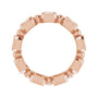 Sapphire Row Natural Diamond Asscher Beaded Band - 14K Rose Gold, 3 × 3 mm, 6 (view 2)