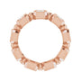 Sapphire Row Natural Diamond Asscher Beaded Band - 14K Rose Gold, 3 × 3 mm, 7 (view 2)
