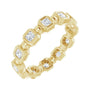 Sapphire Row Natural Diamond Asscher Beaded Band - 14K Yellow Gold, 2 × 2 mm
