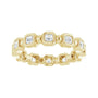 Sapphire Row Natural Diamond Asscher Beaded Band - 14K Yellow Gold, 2 × 2 mm (view 3)