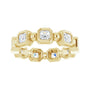 Sapphire Row Natural Diamond Asscher Beaded Band - 14K Yellow Gold, 3 × 3 mm (view 3)