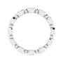 Sapphire Row Natural Diamond Asscher Beaded Band - 14K White Gold, 2 × 2 mm (view 2)
