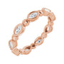 Sapphire Row Natural Diamond Marquise Beaded Band - 14K Rose Gold, 3.5 × 1.75 mm, 5