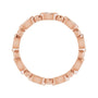 Sapphire Row Natural Diamond Marquise Beaded Band - 14K Rose Gold, 3.5 × 1.75 mm, 5 (view 2)