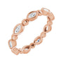 Sapphire Row Natural Diamond Marquise Beaded Band - 14K Rose Gold, 3.5 × 1.75 mm, 6