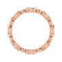 Sapphire Row Natural Diamond Marquise Beaded Band - 14K Rose Gold, 3.5 × 1.75 mm, 7 (view 2)