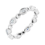 Sapphire Row Natural Diamond Marquise Beaded Band - 14K White Gold, 3.5 × 1.75 mm, 6