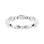 Sapphire Row Natural Diamond Marquise Beaded Band - 14K White Gold, 3.5 × 1.75 mm, 6 (view 3)
