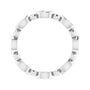 Sapphire Row Natural Diamond Marquise Beaded Band - 14K White Gold, 3.5 × 1.75 mm, 7 (view 2)