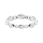 Sapphire Row Natural Diamond Marquise Beaded Band - 14K White Gold, 3.5 × 1.75 mm, 7 (view 3)