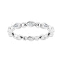 Sapphire Row Natural Diamond Marquise Beaded Band - Platinum, 3 × 1.5 mm, 6 (view 3)