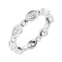Sapphire Row Natural Diamond Marquise Beaded Band - Platinum, 4 × 2 mm, 5