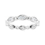 Sapphire Row Natural Diamond Marquise Beaded Band - Platinum, 4 × 2 mm, 5 (view 3)