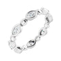 Sapphire Row Natural Diamond Marquise Beaded Band - Platinum, 4 × 2 mm, 6