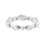 Sapphire Row Natural Diamond Marquise Beaded Band - Platinum, 4 × 2 mm, 7 (view 3)