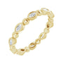 Sapphire Row Natural Diamond Marquise Beaded Band - 14K Yellow Gold, 3 × 1.5 mm, 6