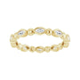 Sapphire Row Natural Diamond Marquise Beaded Band - 14K Yellow Gold, 3 × 1.5 mm, 6 (view 3)