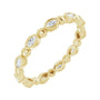 Sapphire Row Natural Diamond Marquise Beaded Band - 14K Yellow Gold, 3 × 1.5 mm, 7