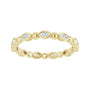 Sapphire Row Natural Diamond Marquise Beaded Band - 14K Yellow Gold, 3 × 1.5 mm, 7 (view 3)
