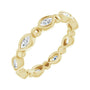 Sapphire Row Natural Diamond Marquise Beaded Band - 14K Yellow Gold, 3.5 × 1.75 mm, 5