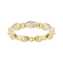 Sapphire Row Natural Diamond Marquise Beaded Band - 14K Yellow Gold, 3.5 × 1.75 mm, 5 (view 3)