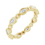 Sapphire Row Natural Diamond Marquise Beaded Band - 14K Yellow Gold, 3.5 × 1.75 mm, 6