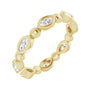 Sapphire Row Natural Diamond Marquise Beaded Band - 14K Yellow Gold, 3.5 × 1.75 mm, 7