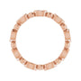 Sapphire Row Natural Diamond Marquise Beaded Band - 14K Rose Gold, 3 × 1.5 mm, 7 (view 2)