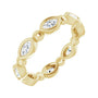 Sapphire Row Natural Diamond Marquise Beaded Band - 14K Yellow Gold, 4 × 2 mm, 5