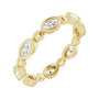 Sapphire Row Natural Diamond Marquise Beaded Band - 14K Yellow Gold, 4 × 2 mm, 6