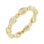 Sapphire Row Natural Diamond Marquise Beaded Band - 14K Yellow Gold, 4 × 2 mm, 7