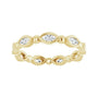 Sapphire Row Natural Diamond Marquise Beaded Band - 14K Yellow Gold, 4 × 2 mm, 7 (view 3)